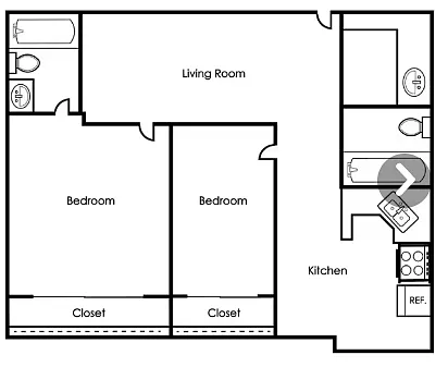 Floor plan One Bedroom One Bath