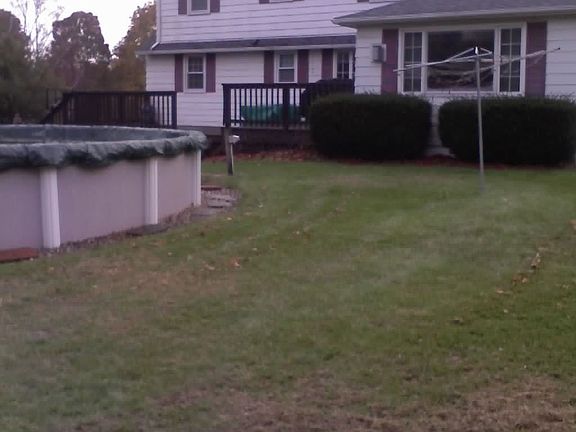 Large deck and back yard.