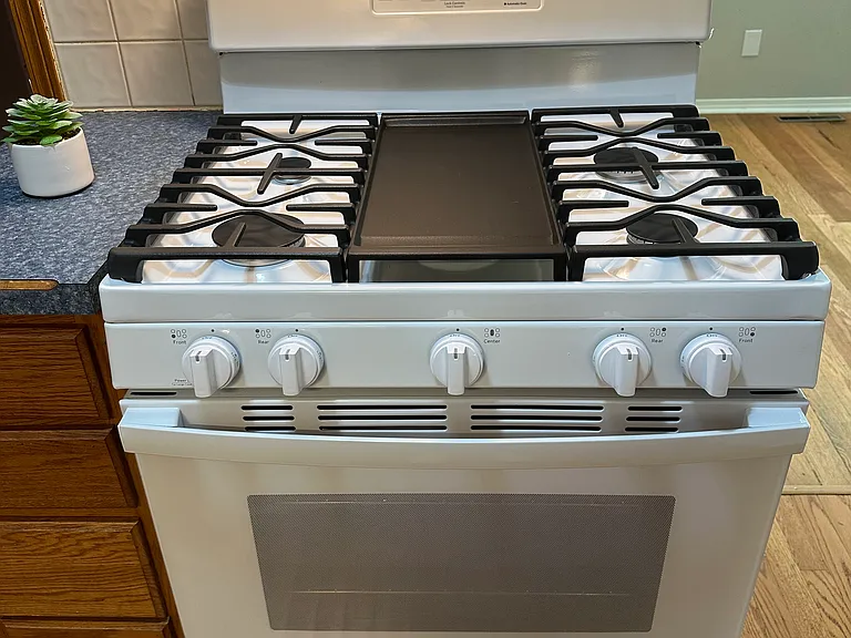 5 burner gas stove and oven.
