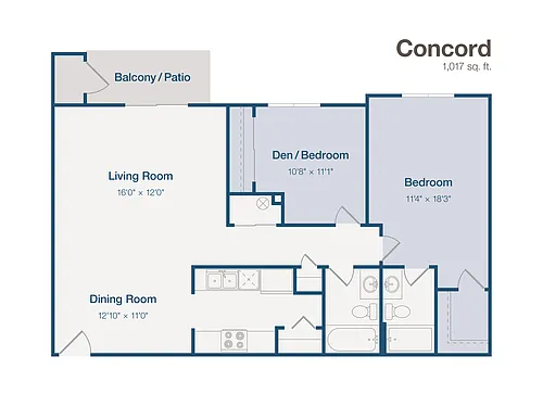 Floor plan 2BD, 2Bth