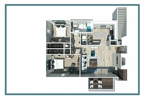 Floor plan 2 Bedroom 1 Bathroom