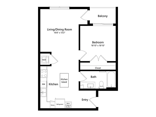 Floor plan 1B-6