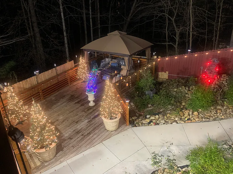 Backyard and deck