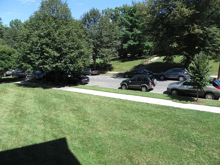 Lawn view from apartment.