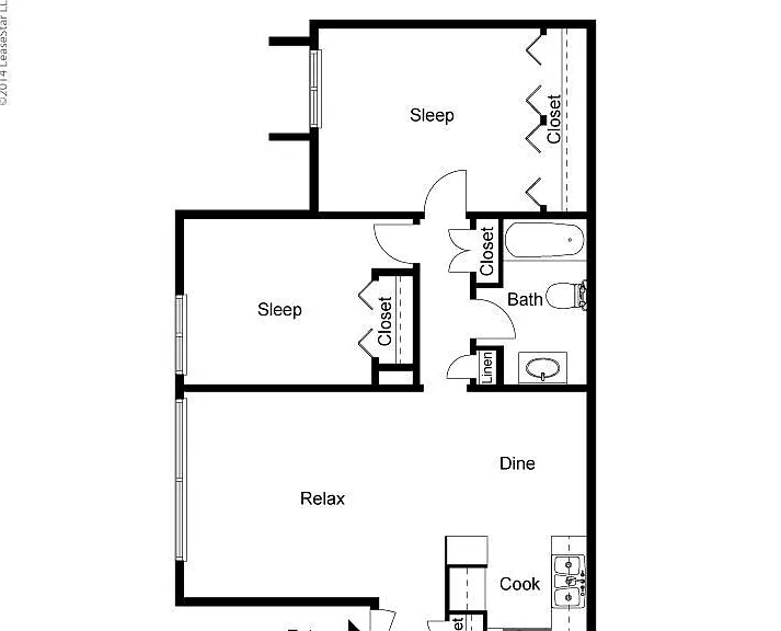 Medium 2 Bed 1 Bath