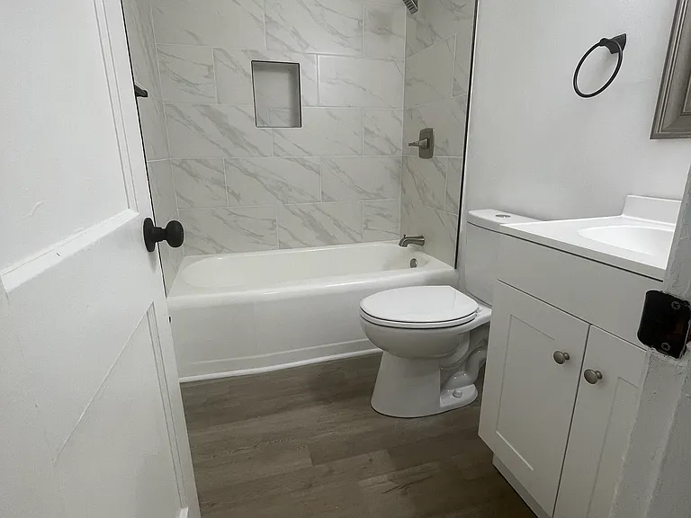 bathroom before shelf install