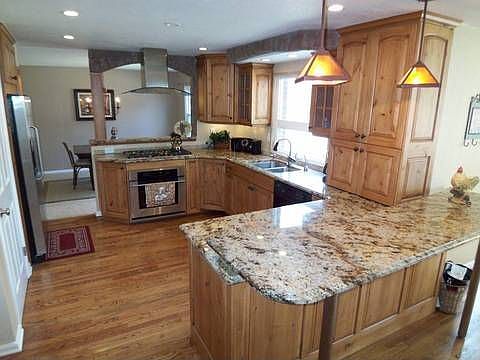 Kitchen with 6 burner gas stove