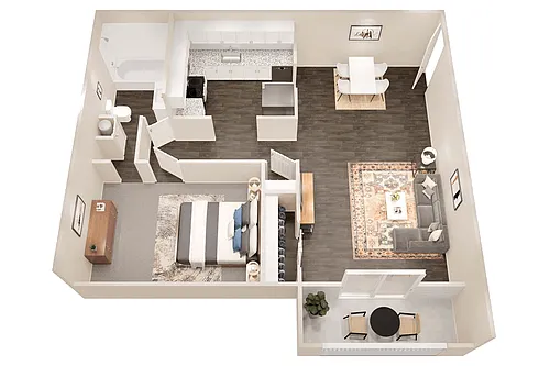 Floor plan 1 Bedroom 1 Bath