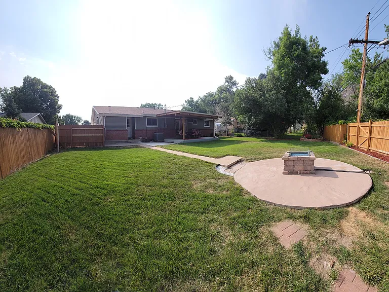 Large Back Yard with Gas Fire Pit