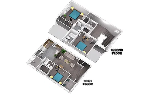 Floor plan 3x3 Townhome