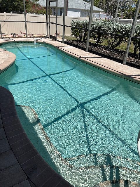 Screened solar heated pool
