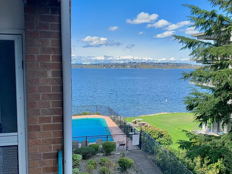 Pool & lake view from Balcony