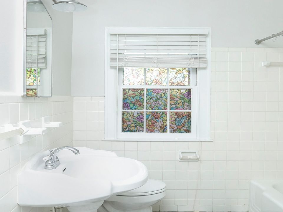 Off the foyer and next to the bedroom is the bathroom. It's classic decor allows you to change the entire look, just by changing the color of your toweIs. It contains a full sized linen closet.