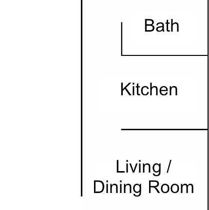 Apt C floor plan, bottom of plan is front of building