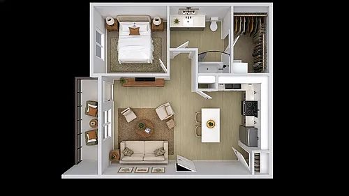 Floor plan 1 bedroom