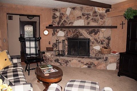 Wood burning fireplace