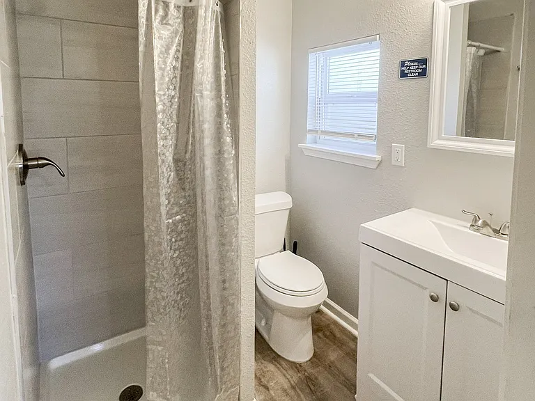 Shared bathroom with shower