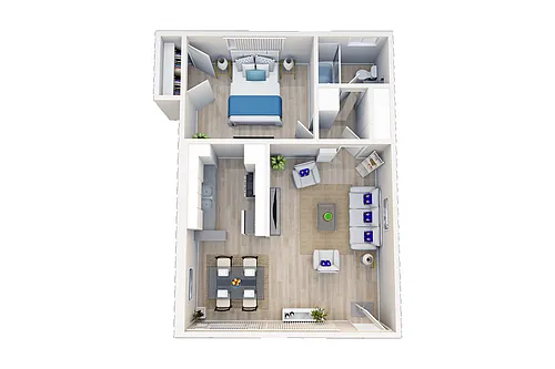 Floor plan 1 bed 1 bath