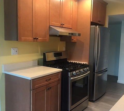 Kitchen with new appliances (view from dining room)