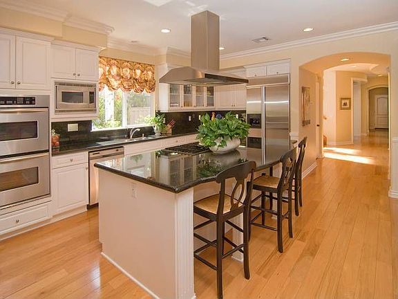 Black slab granite kitchen