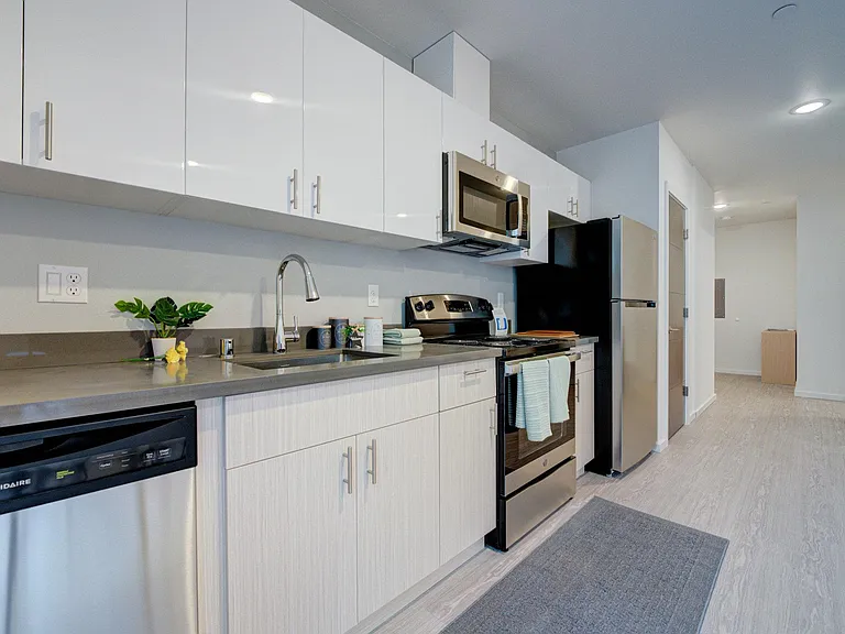 Full kitchen appliances in every unit.