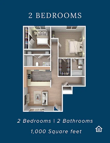 Floor plan 2 Bedroom 2 Bathroom