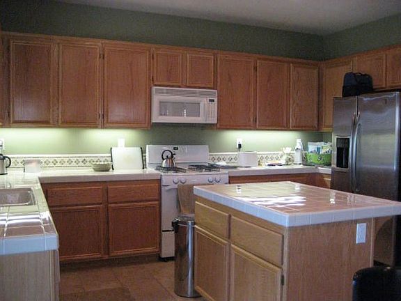 Large kitchen with lots of counter space and eating area