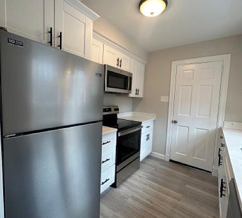 New kitchen with new stainless steel appliances