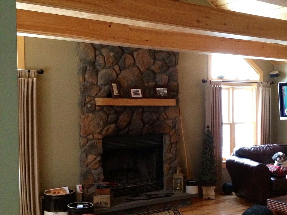 Living room/stone fireplace