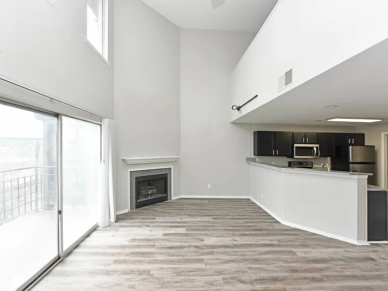 Living Room with Hardwood Style Flooring