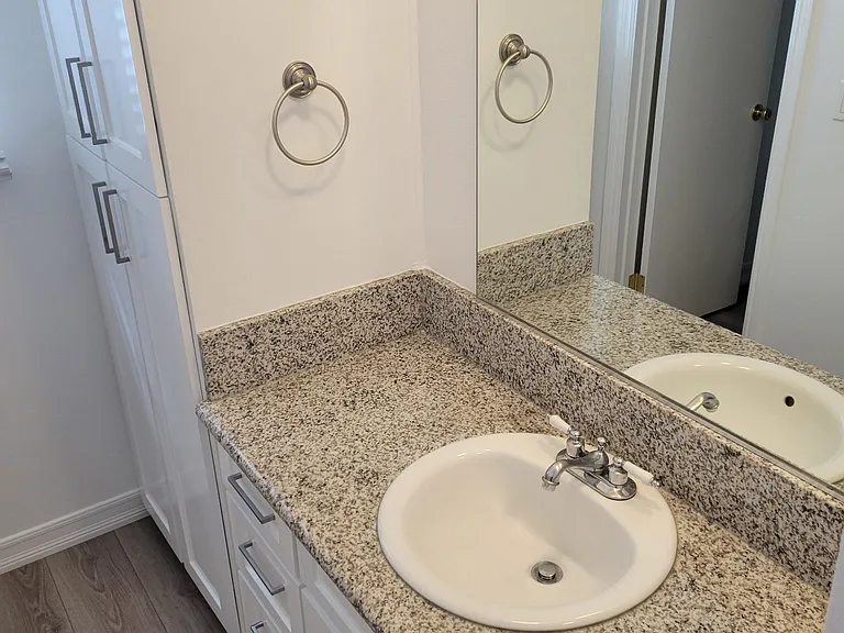 storage under and next to vanity.