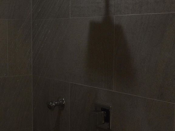 Showers with body spray and glass doors