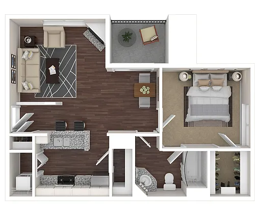 Floor plan 1 Bed / 1 Bath