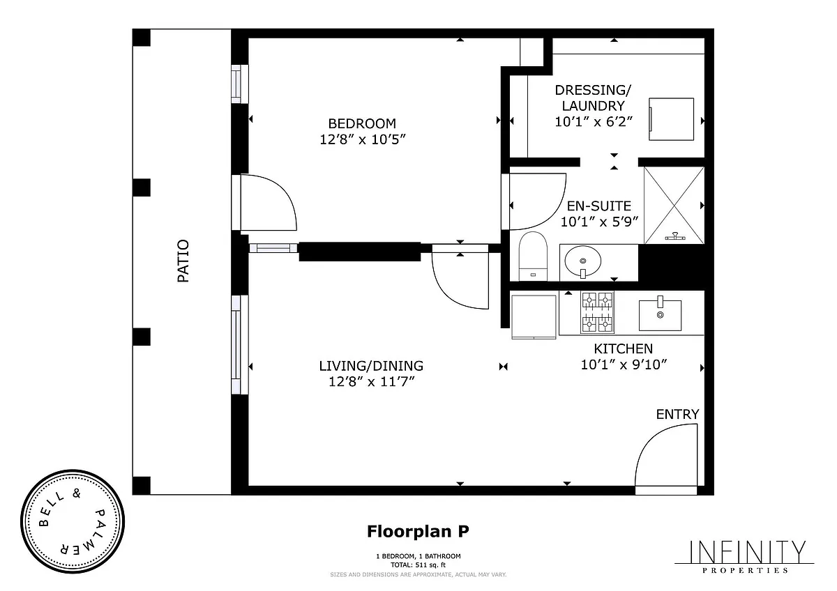 Floor plan 1BR/1BA