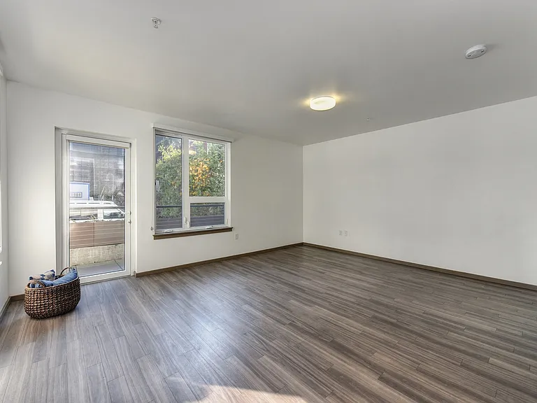 Living Room with Wood Inspired Floor