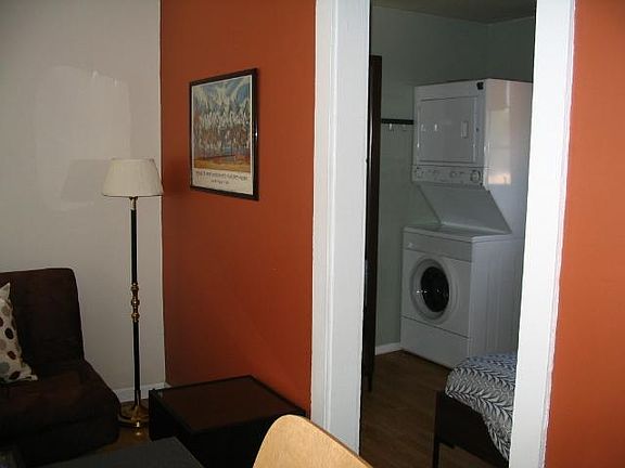 Laundry center in bedroom