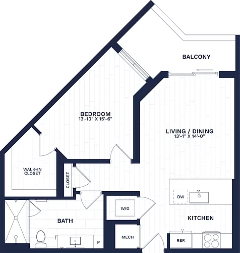 Floor plan 1 Bed/1 Bath-A3
