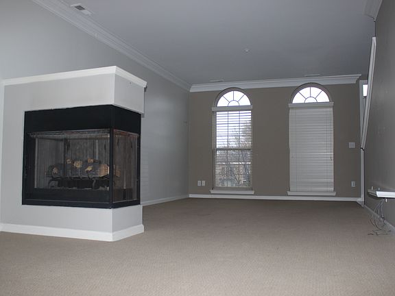 Three sided fireplace
