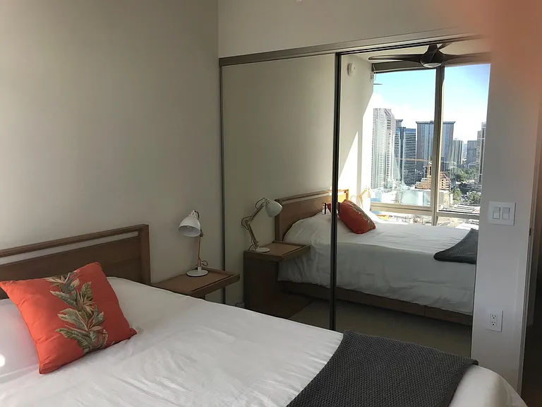 Ceiling fan and large sliding glass doors