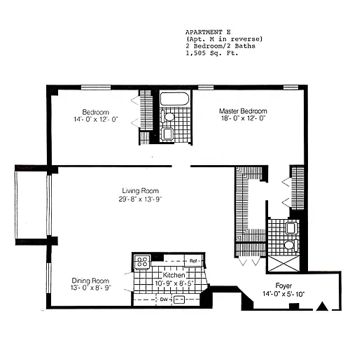 Floor plan 2 Bedroom E or M line