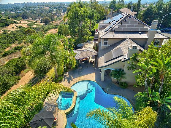 Aerial view of backyard