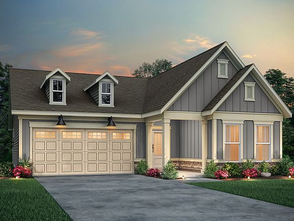 Brookfield Exterior NC2H features hardie board and covered front door