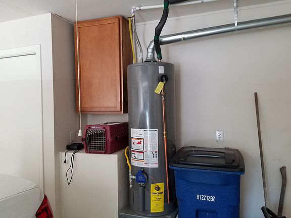 Water heater in garage