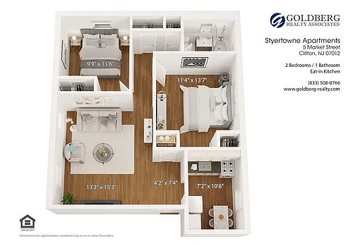 Floor plan Two Bedroom