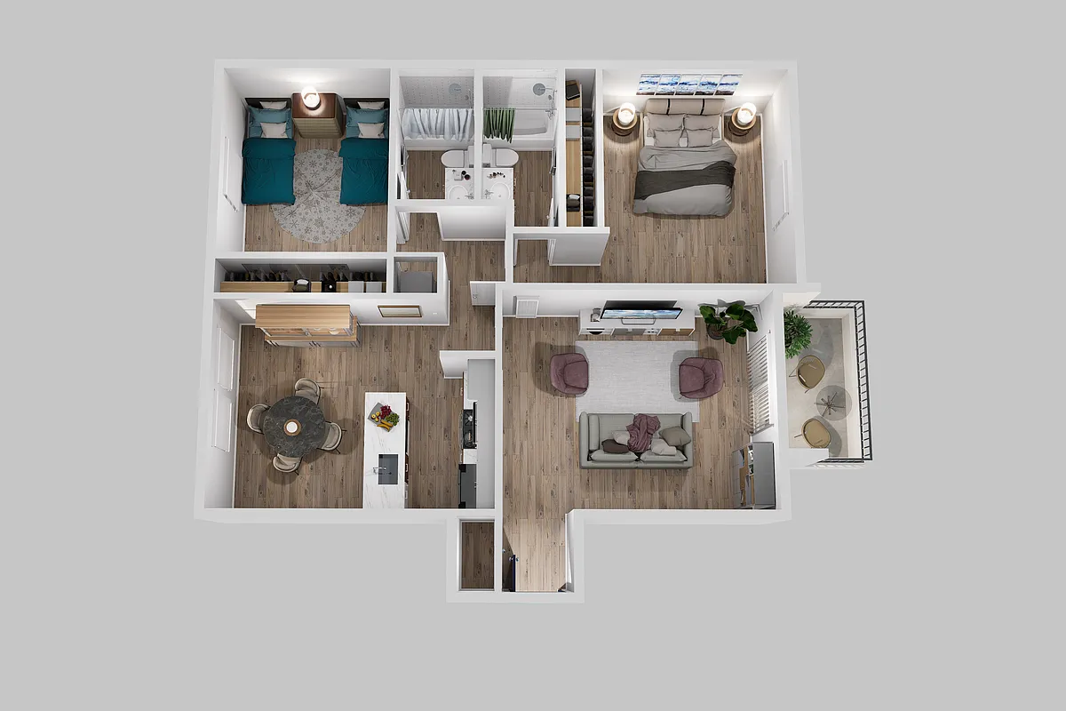 Floor plan 2 Bed 2 Bath