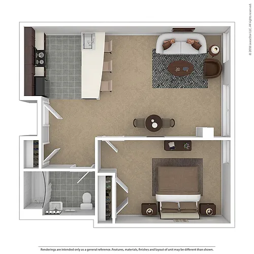 Floor plan One Bedroom - 1100
