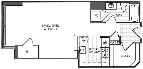 Floor plan Madison Studio