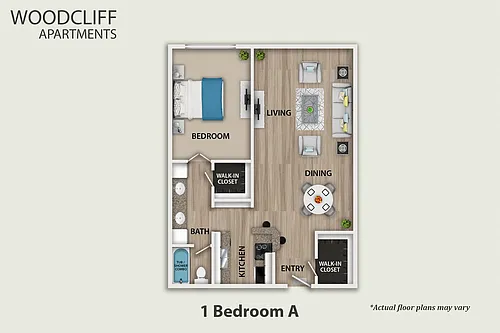 Floor plan 1 Bedroom A