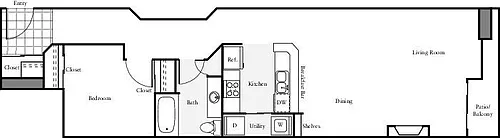 Floor plan 1X1 - L