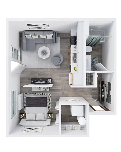 Floor plan Open 1x1 A